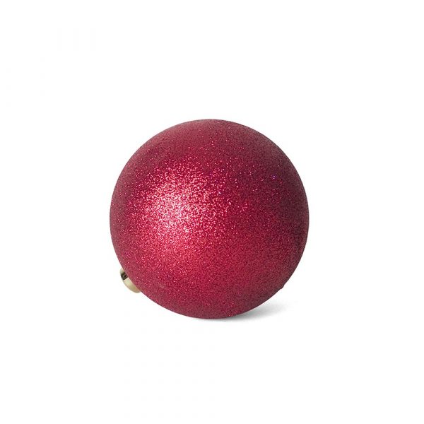 Set 6 bolas glitter rojo 8 cm Navidad