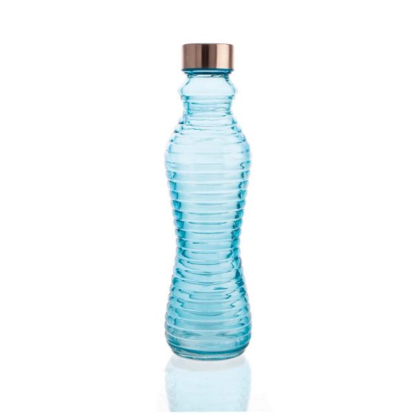 Botella con tapón 0,5l Line azul turquesa