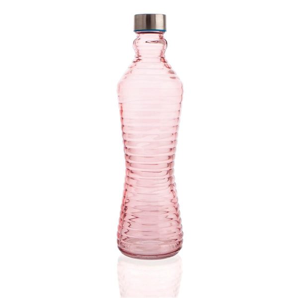 Botella con tapón 1l Line rosa
