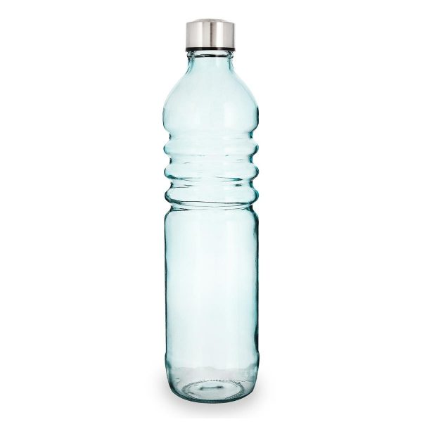 Botella vidrio 1,25l Relieve Fresh azul