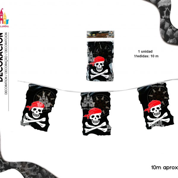 Guirnalda bandera pirata 10 m