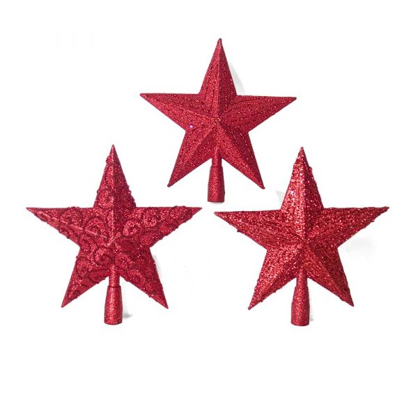 Tope de árbol estrella Ariadna roja modelos surtidos Navidad