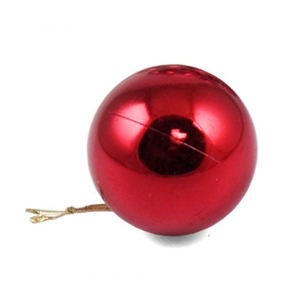Set 3 bolas efecto espejo rojo 10 cm Navidad