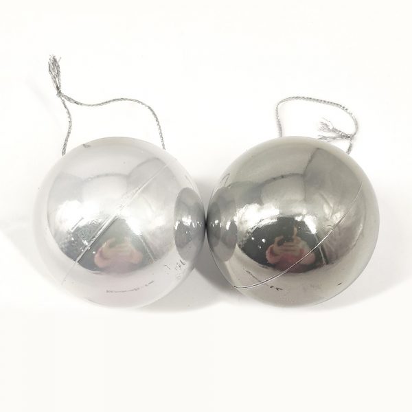 Set 16 bolas efecto espejo plateadas 5 cm Navidad