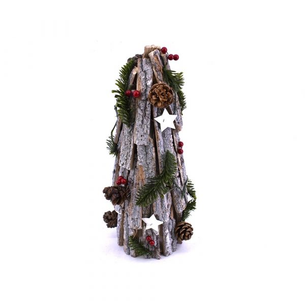 Árbol de troncos con decoración S Navidad