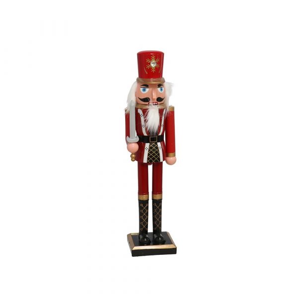 Figura soldado Cascanueces de madera rojo Navidad