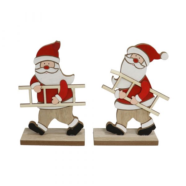 Figura Santa Claus con escalera modelos surtidos Navidad