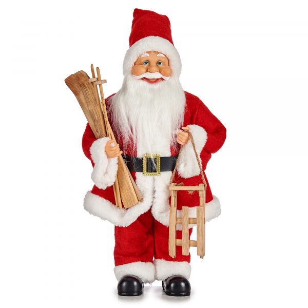 Muñeco Santa con trineo y esquís L Navidad