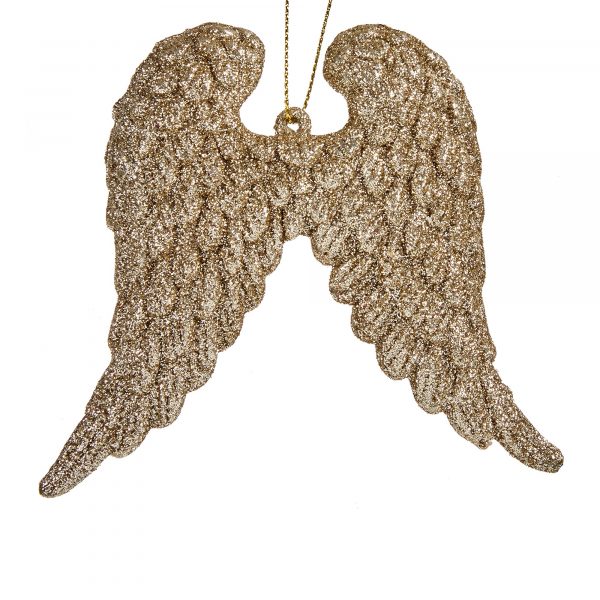 Colgante alas de ángel champagne glitter Navidad