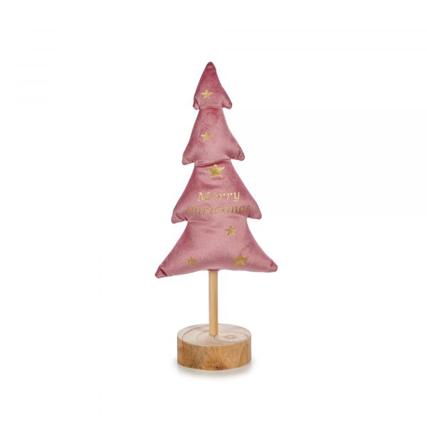 Figura árbol de tela Merry Christmas S rosa Navidad