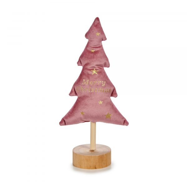 Figura árbol de tela Merry Christmas M rosa Navidad