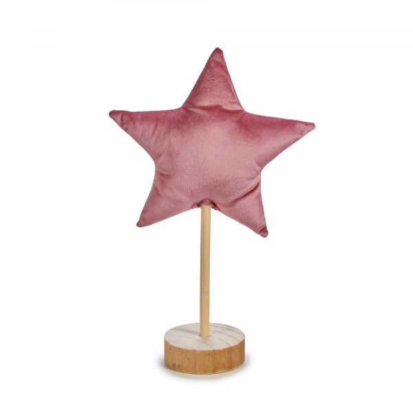 Figura estrella de tela M rosa Navidad