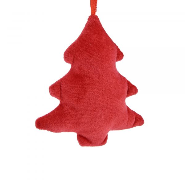 Colgante árbol de tela roja Navidad