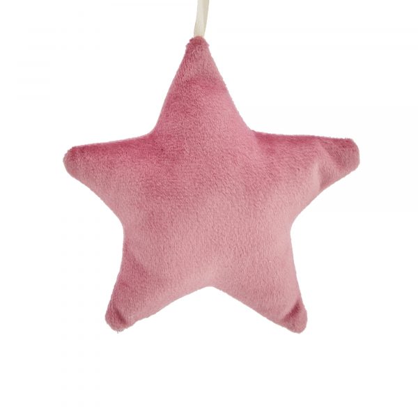Colgante estrella de tela rosa Navidad