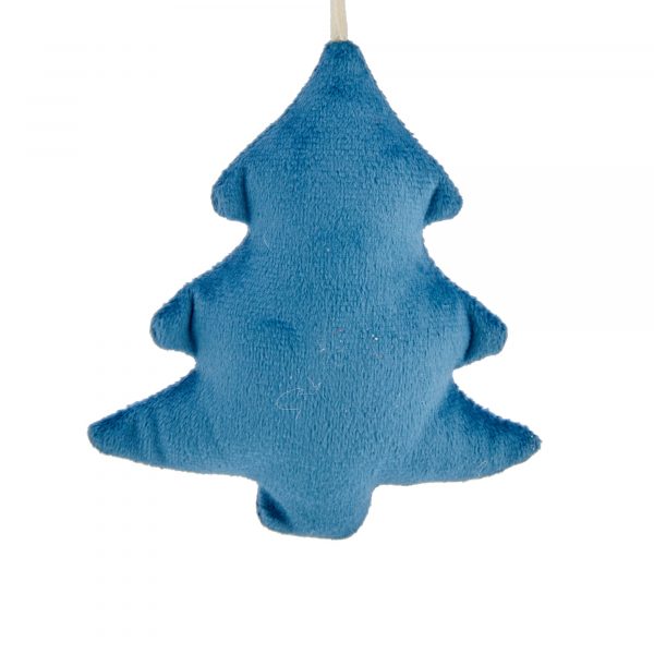 Colgante árbol de tela azul Navidad