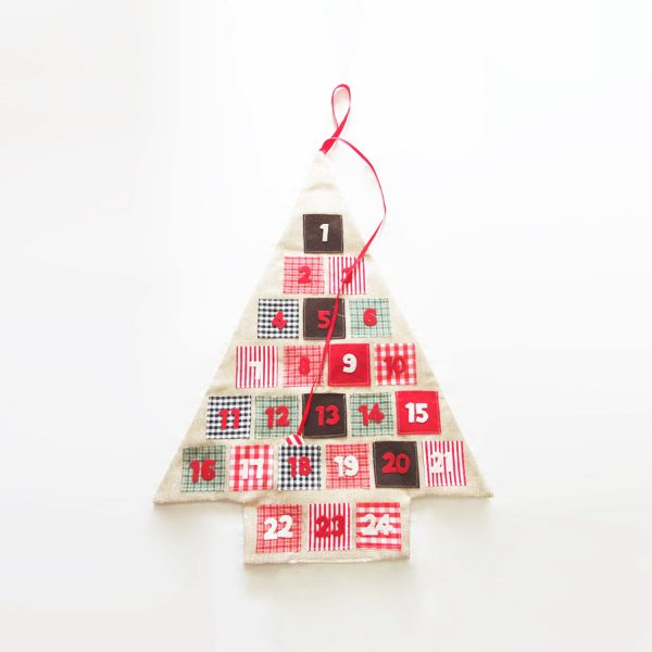 Calendario de adviento árbol textil Navidad