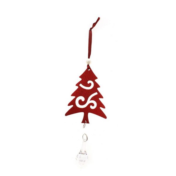 Colgante árbol guirnalda rojo con lágrima decorativa Navidad