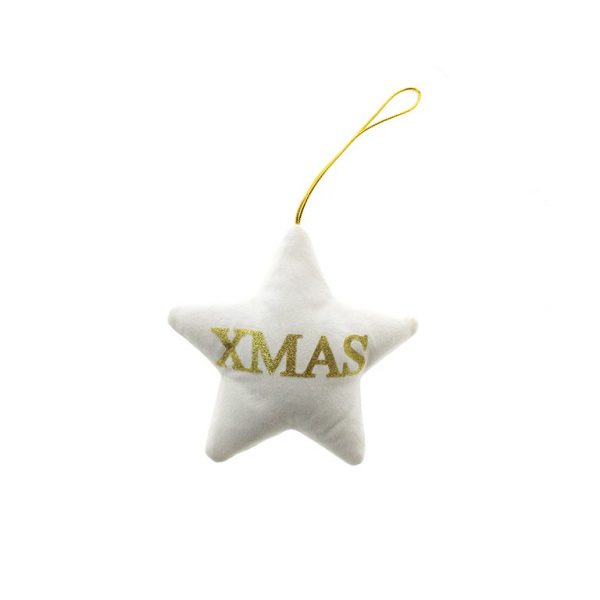 Colgante estrella plushie blanco Navidad