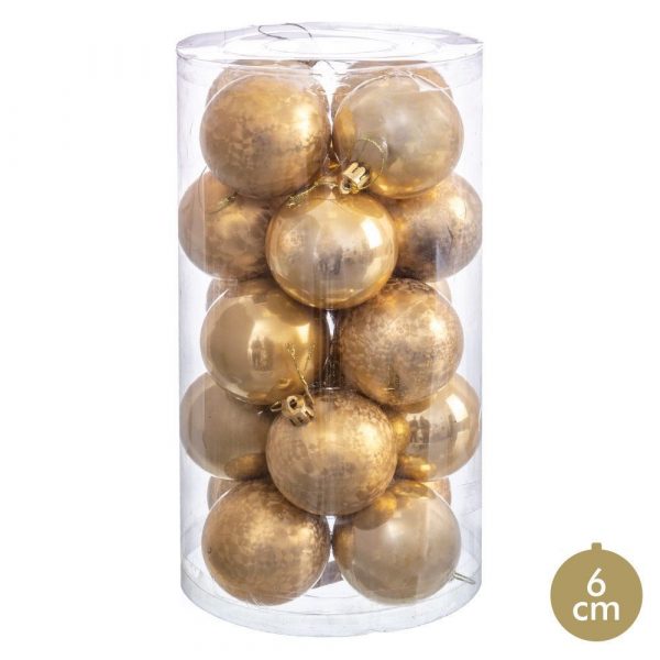 Set 20 bolas glamour doradas Navidad