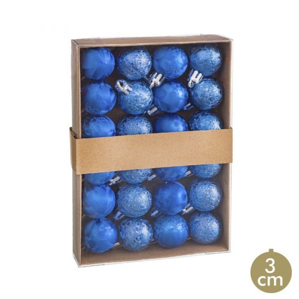 Set 24 bolas glamour azules Navidad