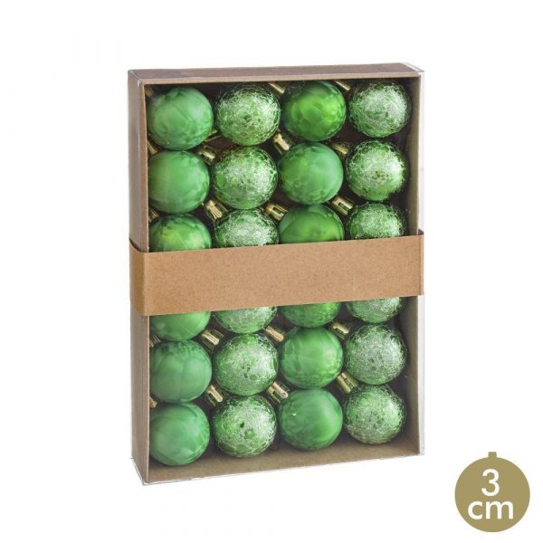Set 24 bolas glamour verdes Navidad