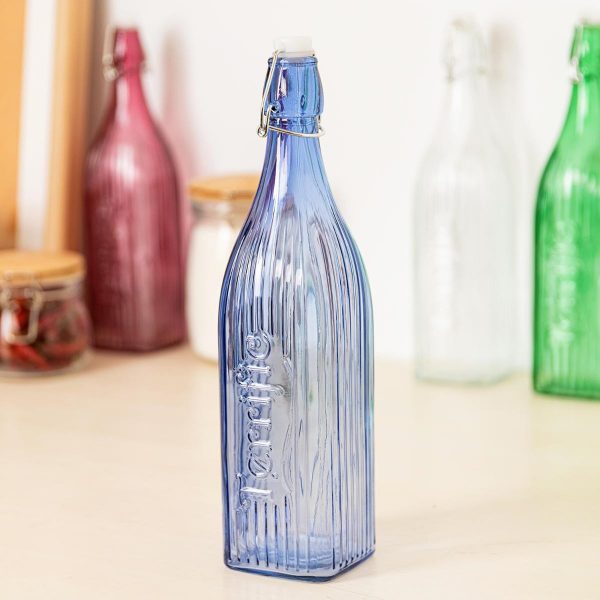 Botella con tapón 1l Viba azul