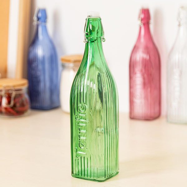 Botella con tapón 1l Viba verde