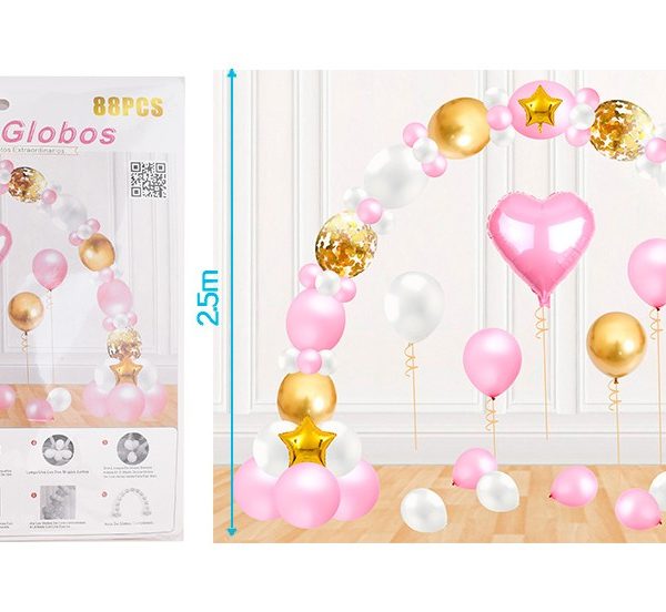 Arco de globos Sweet Pink 88 pcs