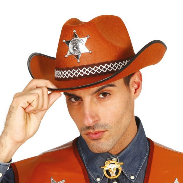 Sombrero sheriff fieltro marrón