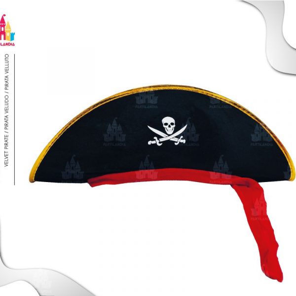 Sombrero terciopelo pirata infantil