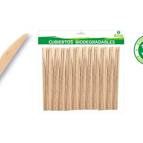 Cuchillo biodegradable madera 50 unidades