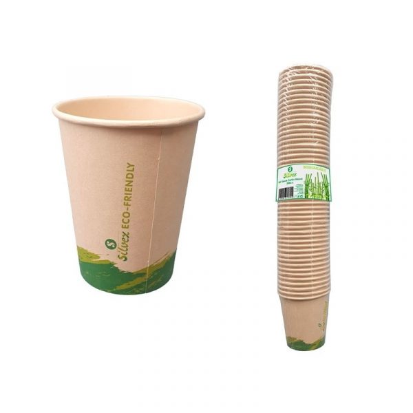 Vaso biodegradable cartón natural 200cc 50 unidades